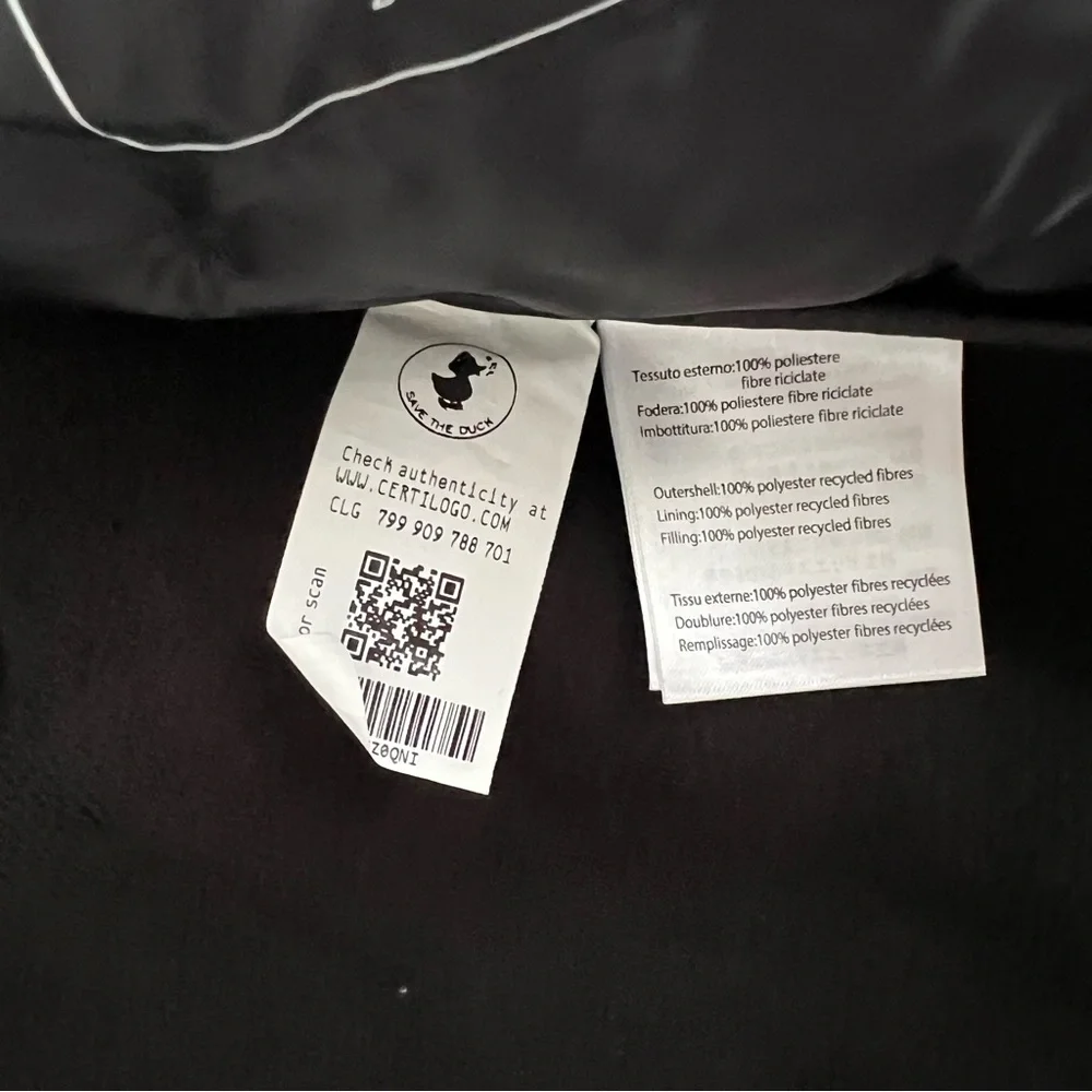 Save The Duck Derik Hooded Recycled Kids Winter Jacket Black Size 4 NWT Teddy